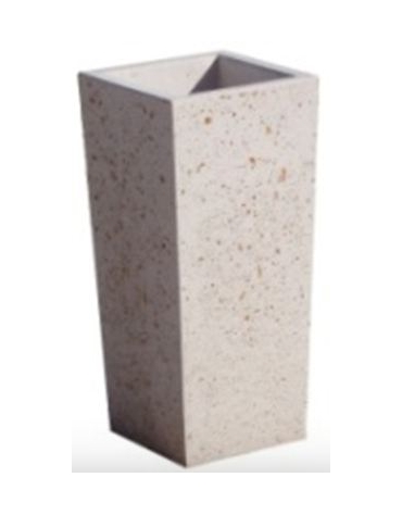 CENERIERA TRAPEZOIDALE IN GRANIGLIA DI MARMO SABBIATO PER ESTERNO - CM 41x41x90h