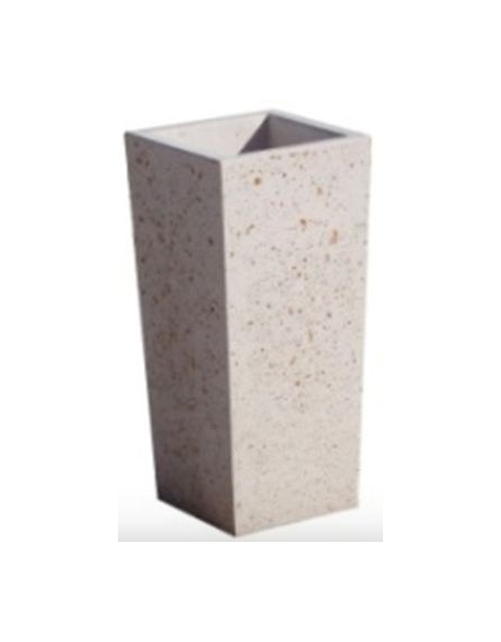 CENERIERA TRAPEZOIDALE IN GRANIGLIA DI MARMO SABBIATO PER ESTERNO - CM 41x41x90h