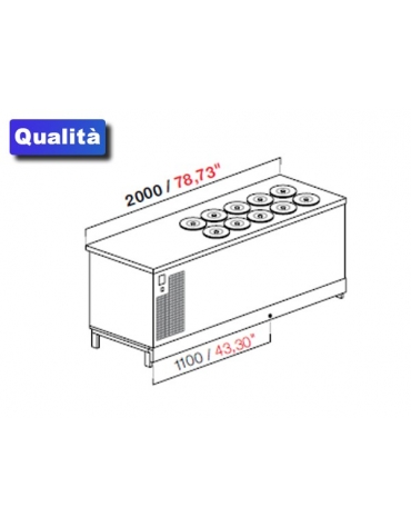 Banco N° 10+10 Pozzetti gelati - VENTILATO ( Carapine escluse)