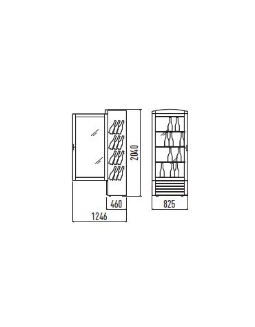 Vetrina per vini ventilata unica temperatura da 120 bottiglie