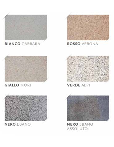 FIORIERA CIRCOLARE TONDA IN GRANIGLIA DI MARMO LEVIGATO E ANTIDEGRADO- COLORE A SCELTA - CON FASCIA COLOR RAME - CM Ø 90x65h