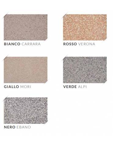 FIORIERA CIRCOLARE TONDA GRANIGLIA DI MARMO SABBIATO - COLORE A SCELTA - CON FASCIA COLOR RAME - CM Ø 120x65h