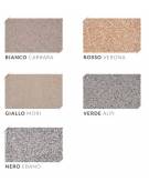 Fioriera ovale per esterno in graniglia di marmo sabbiato - Colore a scelta - con fascia color rame - cm 130x60x65h