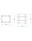 Fioriera Rettangolare con scannellature in cemento calcestruzzo - colore Bianco pietra - cm 85x65x90h