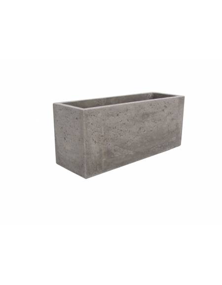 Fioriera rettangolare in cemento calcestruzzo per esterno - colore Grigio pietra - cm 100x30x60h