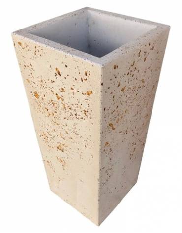 FIORIERA TRAPEZOIDALE IN GRANIGLIA DI MARMO SABBIATO PER ESTERNO - COLORE A SCELTA - CM 45x45x140h