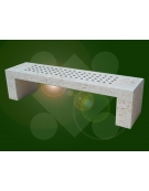 PANCHINA LINEARE CON FORI IN CEMENTO COLORE BIANCO PIETRA PER ESTERNO - CM 220X60X50H