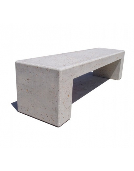 PANCHINA RETTANGOLARE MONOBLOCCO IN CEMENTO CALCESTRUZZO SPESSORE 17 CM - COLORE GRIGIO SABBIATO - CM 170X50X50H