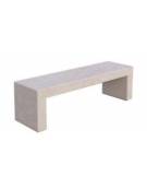 PANCHINA RETTANGOLARE MONOBLOCCO IN CEMENTO CALCESTRUZZO SPESSORE 12 CM - COLORE BIANCO TRAVERTINO - CM 170X50X45H