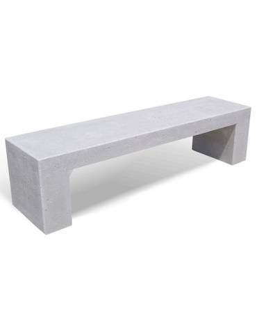 PANCHINA RETTANGOLARE MONOBLOCCO IN CEMENTO CALCESTRUZZO SPESSORE 19 CM - COLORE GRIGIO SABBIATO - CM 200X50X50H