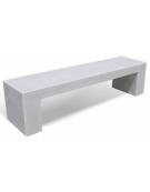 PANCHINA RETTANGOLARE MONOBLOCCO IN CEMENTO CALCESTRUZZO SPESSORE 19 CM - COLORE BIANCO SABBIATO - CM 200X50X50H