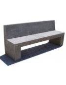 PANCHINA CON SCHIENALE IN CEMENTO SPESSORE CM 19 PER ARREDO URBANO - COLORE GRIGIO TRAVERTINO - CM 200X50X90H