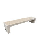 PANCHINA RETTANGOLARE MONOBLOCCO IN CEMENTO CALCESTRUZZO SPESSORE 12 CM - COLORE BIANCO TRAVERTINO - CM 200X50X45H