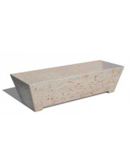 PANCHINA TRAPEZIODALE MONOBLOCCO IN GRANIGLIA DI MARMO SABBIATO - COLORE A SCELTA - CM 160X60X45H