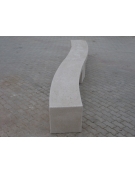 PANCHINA CURVA CONCAVA IN CEMENTO PER ARREDO URBANO - COLORE BIANCO TRAVERTINO - CM 200x50x50H