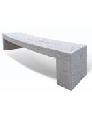 PANCHINA CURVA CONVESSA IN CEMENTO PER ARREDO URBANO - COLORE GRIGIO TRAVERTINO - CM 200X50X50H