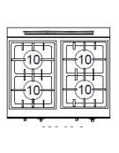 Piano di cottura a gas, 6 fuochi su armadio aperto cm 120x90x85h - Bacinelle inox