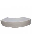 PANCHINA CURVA CONVESSA IN CEMENTO CALCESTRUZZO PER ARREDO URBANO - COLORE GRIGIO TRAVERTINO - CM 200X60X45H