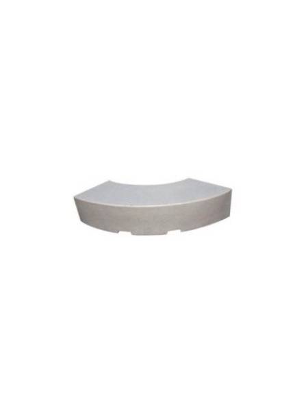 PANCHINA CURVA CONVESSA IN CEMENTO CALCESTRUZZO PER ARREDO URBANO - COLORE BIANCO TRAVERTINO - CM 200X60X45H