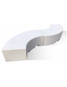 PANCHINA CURVA CONVESSA IN CEMENTO CALCESTRUZZO PER ARREDO URBANO - COLORE BIANCO TRAVERTINO - CM 200X60X45H