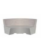 PANCHINA CURVA CONCAVA IN CEMENTO CON SCHIENARE PER ARREDO URBANO - COLORE GRIGIO PIETRA - CM 200X60X85H