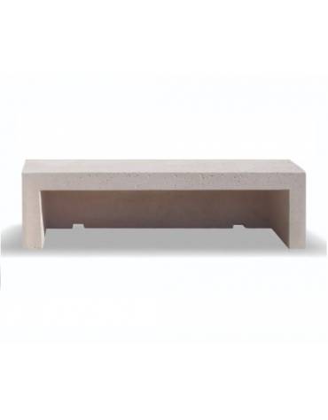 PANCHINA LINEARE PER ARREDO URBANO IN CEMENTO CALCESTRUZZO COLORE GRIGIO SABBIATO - CM 200x50x50h