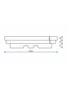 Panchina a gradini in cemento calcestruzzo per arredo urbano - colore Bianco pietra - cm 200x115x43h