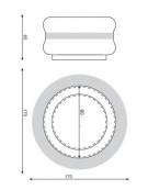 Panchina circolare con seduta in legno esotico e fioriera centrale in cemento colore Grigio pietra - Diametro esterno cm 170