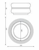 Panchina circolare con seduta in legno esotico e fioriera centrale in cemento colore Grigio pietra - Diametro esterno cm 240