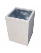 CESTONE GETTACARTE MONOBLOCCO QUADRATO IN CALCESTRUZZO COLORE BIANCO SABBIATO - CM 50X50X70h