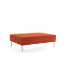 POUF RETTANGOLARE RIVESTITO IN TESSUTO O ECOPELLE, IGNIFUGO CLASSE 1IM - cm 120x60x40H