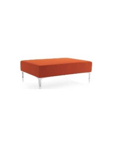 POUF RETTANGOLARE RIVESTITO IN TESSUTO O ECOPELLE, IGNIFUGO CLASSE 1IM - cm 120x60x40H