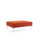 POUF RETTANGOLARE RIVESTITO IN TESSUTO O ECOPELLE, IGNIFUGO CLASSE 1IM - cm 70x100x40H