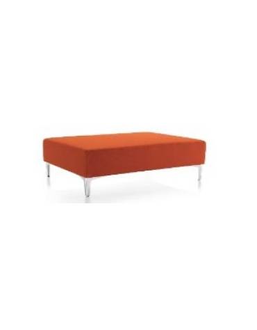 POUF RETTANGOLARE RIVESTITO IN TESSUTO O ECOPELLE, IGNIFUGO CLASSE 1IM - cm 70x100x40H