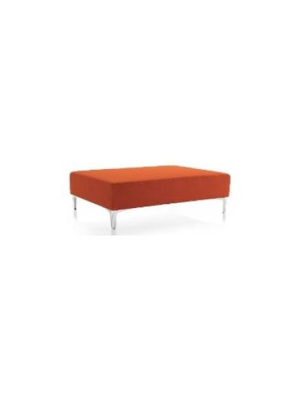 POUF RETTANGOLARE RIVESTITO IN TESSUTO O ECOPELLE, IGNIFUGO CLASSE 1IM - cm 70x100x40H