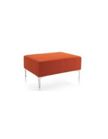 POUF QUADRATO RIVESTITO IN TESSUTO O ECOPELLE, IGNIFUGO CLASSE 1IM - cm 100x100x40H