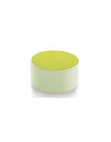 POUF CILINDRICO ADULTO MORBIDO CON RIVESTITO ECOPELLE, IGNIFUGO CLASSE 1IM - cm Ø65x40H