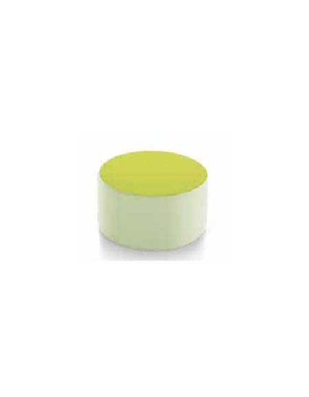 POUF CILINDRICO ADULTO MORBIDO CON RIVESTITO ECOPELLE, IGNIFUGO CLASSE 1IM - cm Ø65x40H