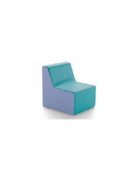 POLTRONCINA ETA' 0/3 ANNI CON RIVESTIMENTO ECOPELLE IGNIFUGO 1IM - COLORI A SCELTA - cm 35x40x20/40H