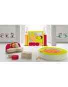 POUF ETA' 0/3 ANNI CON RIVESTIMENTO ECOPELLE IGNIFUGO 1IM - COLORI A SCELTA - cm 40x40x20H