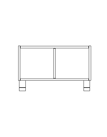 MOBILE CONTENITORE 2 VANI A GIORNO STRUTTURA NOBILITATO BETULLA - cm 70x41x44H