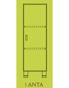 MOBILE CONTENITORE 1 ANTA - COLORE A SCELTA - 3 VANI INTERNI, STRUTTURA NOBILITATO BETULLA O LARICE - cm 36x41x114H