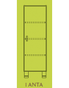 MOBILE CONTENITORE 1 ANTA - COLORE A SCELTA - 4 VANI INTERNI, STRUTTURA NOBILITATO BETULLA O LARICE - cm 36x41x114H