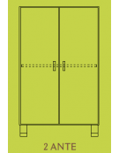 MOBILE CONTENITORE 2 ANTE - COLORE A SCELTA - 2 VANI INTERNI, STRUTTURA NOBILITATO BETULLA O LARICE - cm 70x41x114H