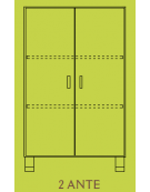 MOBILE CONTENITORE 2 ANTE - COLORE A SCELTA - 3 VANI INTERNI, STRUTTURA NOBILITATO BETULLA O LARICE - cm 70x41x114H