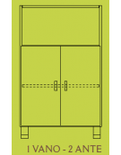 MOBILE 2 ANTE - COLORE A SCELTA - 2 VANI INTERNI + 1 VANO A GIORNO, STRUTTURA NOBILITATO BETULLA O LARICE - cm 70x41x114H