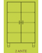 MOBILE CONTENITORE 2 ANTE - COLORE A SCELTA - 4 VANI INTERNI, STRUTTURA NOBILITATO BETULLA O LARICE - cm 70x41x114H