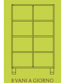 MOBILE CONTENITORE 6 VANI A GIORNO, STRUTTURA NOBILITATO BETULLA O LARICE - cm 70x41x114H