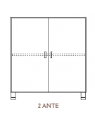 MOBILE CONTENITORE 2 ANTE - COLORE A SCELTA - 2 VANI INTERNI, STRUTTURA NOBILITATO BETULLA O LARICE - cm 104x41x114H