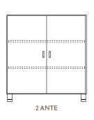 MOBILE CONTENITORE 2 ANTE - COLORE A SCELTA - 3 VANI INTERNI, STRUTTURA NOBILITATO BETULLA O LARICE - cm 104x41x114H